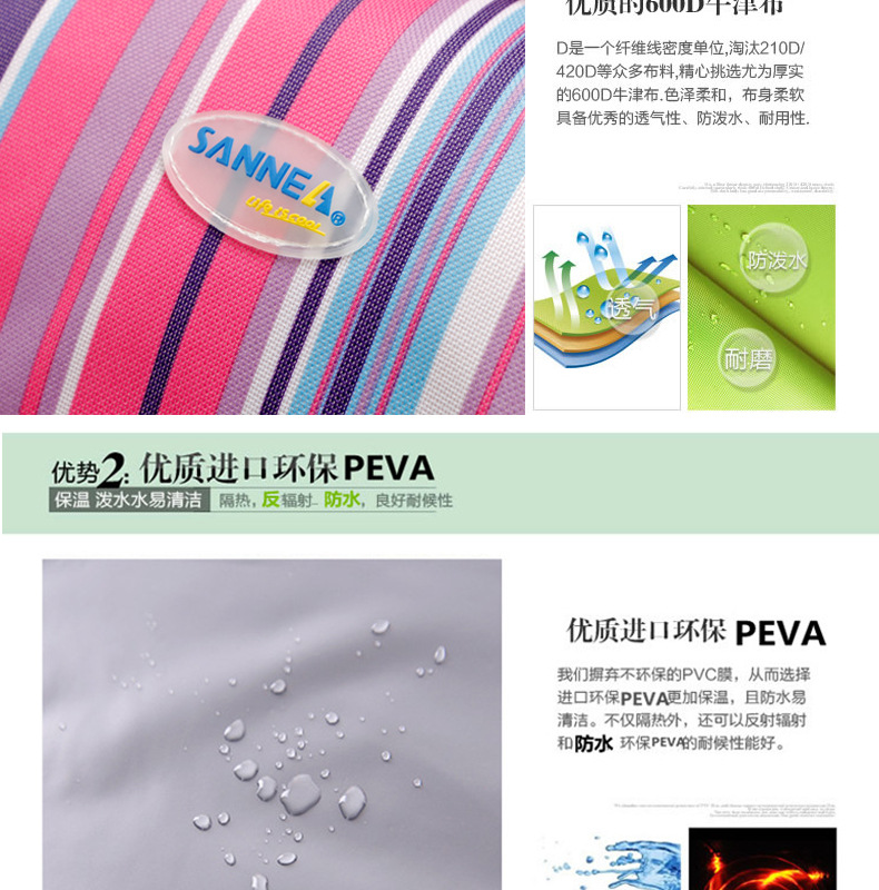Thermal insulation package shawl multi color Lunch Bag Picnic cold storage ice bag factory direct sales
