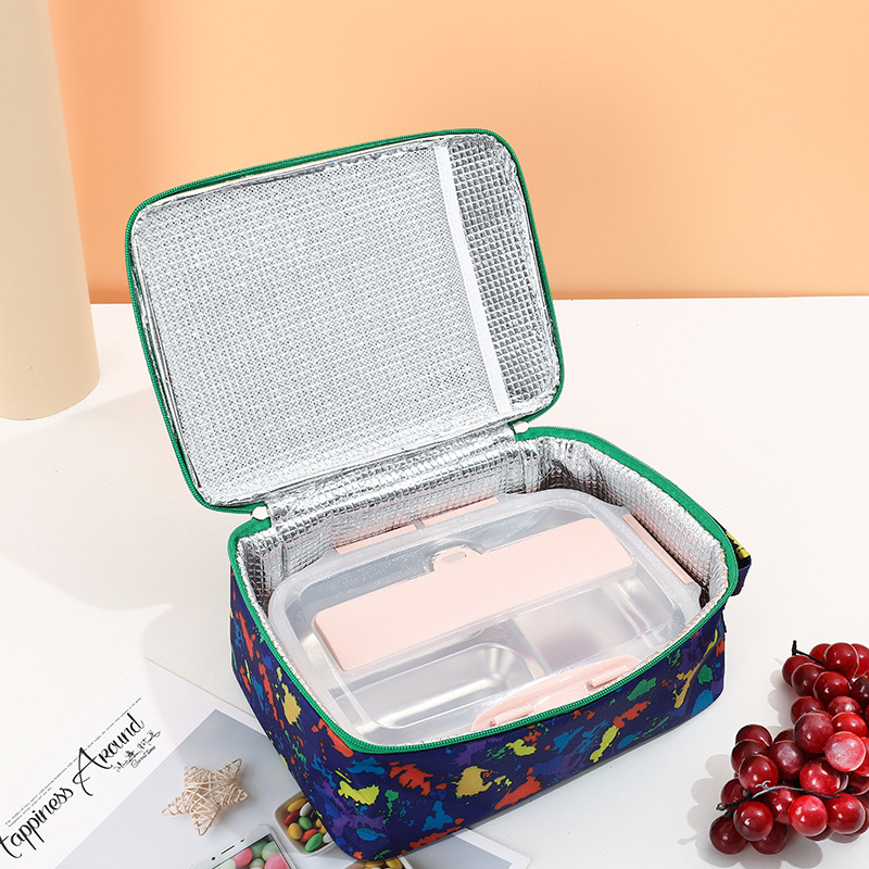 New Ice Pack Factory Direct Sales Lunch Bag Spot Square Lunch Box Bag Aluminum Foil Thickening Insulated Bag Portable Lunch Bag