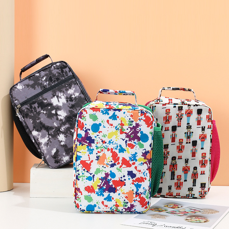 New Ice Pack Factory Direct Sales Lunch Bag Spot Square Lunch Box Bag Aluminum Foil Thickening Insulated Bag Portable Lunch Bag