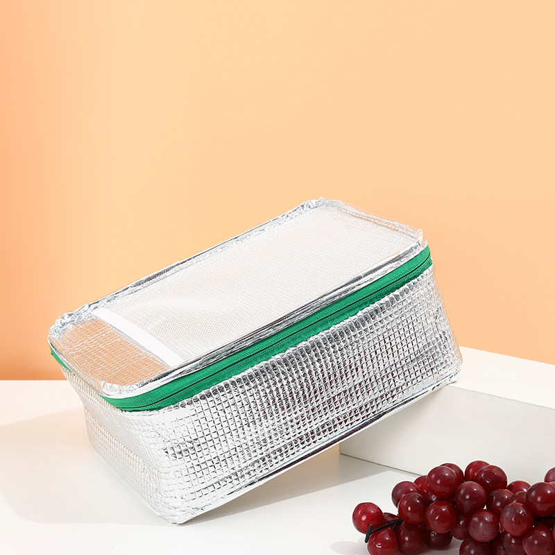 New Ice Pack Factory Direct Sales Lunch Bag Spot Square Lunch Box Bag Aluminum Foil Thickening Insulated Bag Portable Lunch Bag