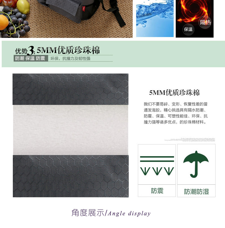 Hot 8L Oxford cloth picnic bag shawl multifunctional thermos bag outdoor aluminum ice bag trade Lunch Bag