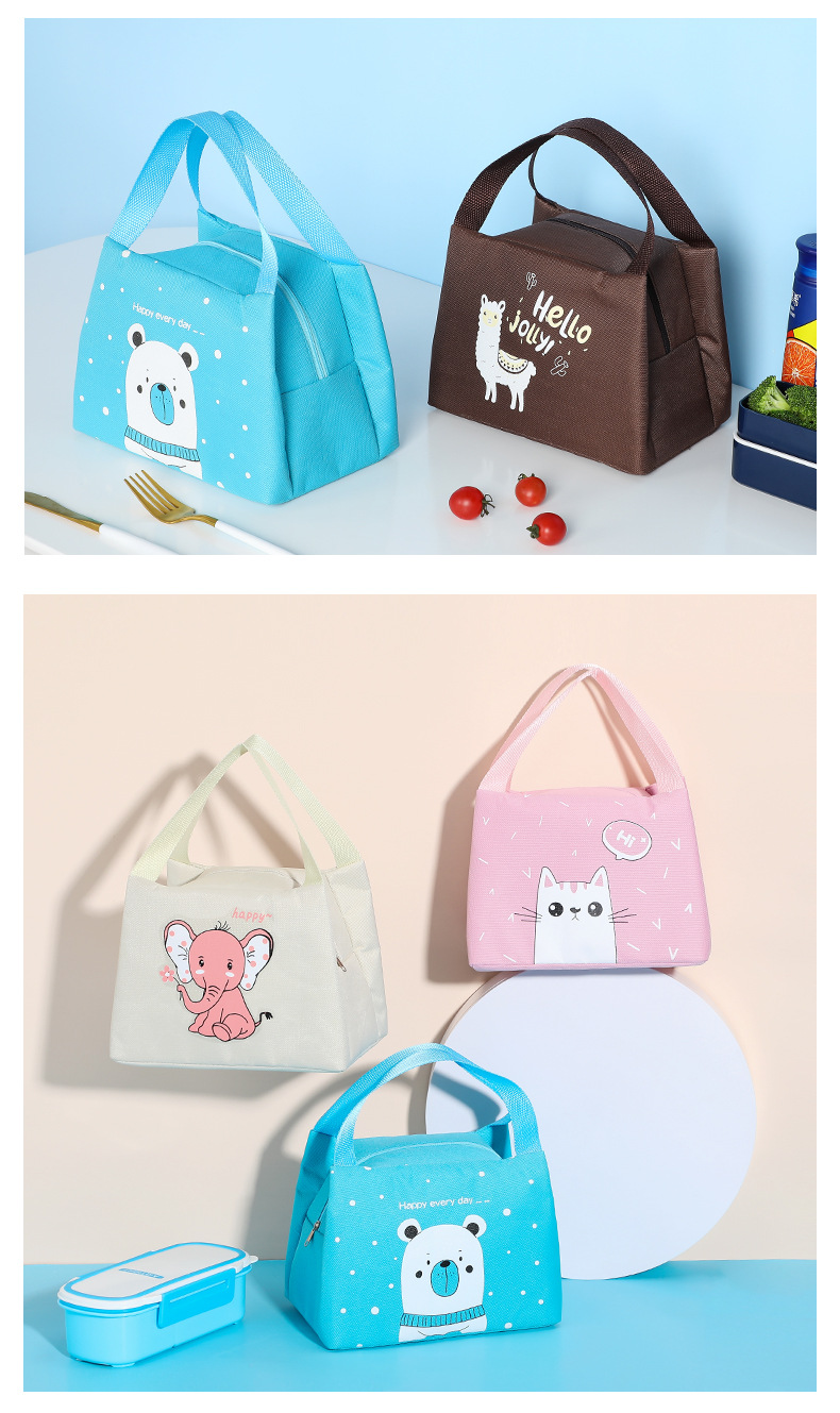 New Japanese Style Aluminum Foil Thickening Lunch Bag Cartoon Portable Insulated Bag Large Capacity Thermal Bag Lunch Bag Customizable