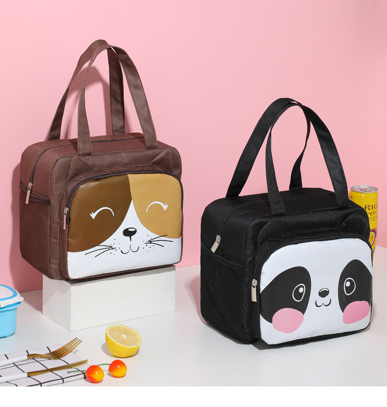 In Stock Wholesale Cute Pet Lunch Bag Portable Insulated Lunch Box Bag Cartoon Student with Rice Lunch Bag Ice Pack Customizable