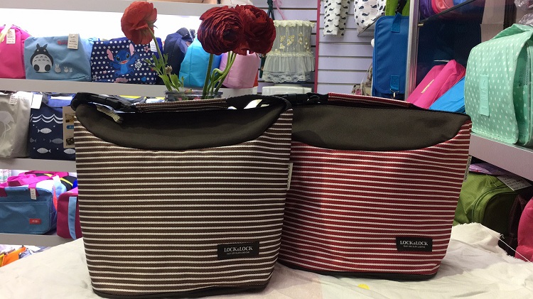 Fashionable stripe heat preservation bag lunch bag ice package insulate bag