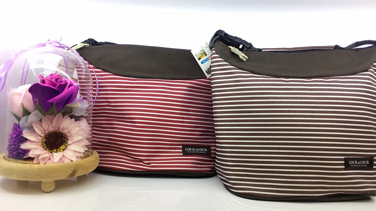 Fashionable stripe heat preservation bag lunch bag ice package insulate bag