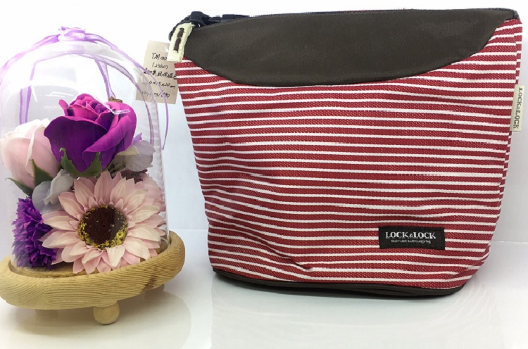 Fashionable stripe heat preservation bag lunch bag ice package insulate bag