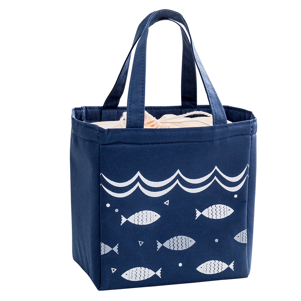 Liancheng Portable Drawstring Pull String Lunch Box Bag Outdoor Aluminum Foil Cold Preservation Lunch Bag Thick Insulation Bag Wholesale