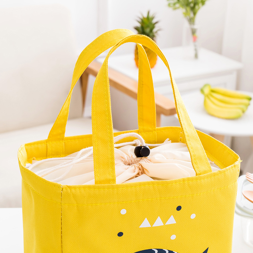 Liancheng Portable Drawstring Pull String Lunch Box Bag Outdoor Aluminum Foil Cold Preservation Lunch Bag Thick Insulation Bag Wholesale