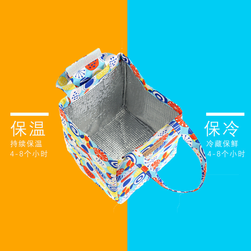 Lunch Box Bag Aluminum Foil Thickening Hand Carry Lunch Bag Lunch Bag Lunch Box Canvas Insulation Take to Work Meal Handbag