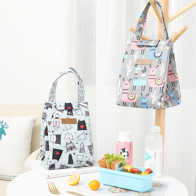 Lunch Box Bag Aluminum Foil Thickening Hand Carry Lunch Bag Lunch Bag Lunch Box Canvas Insulation Take to Work Meal Handbag