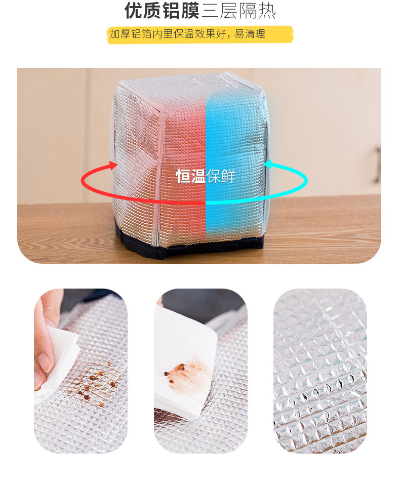 Portable Office Worker Lunch Bag Large Capacity Thermal-Insulation Thickened Lunch Bag Thickening Thermal Insulation Portable Lunch Box Insulated Bag