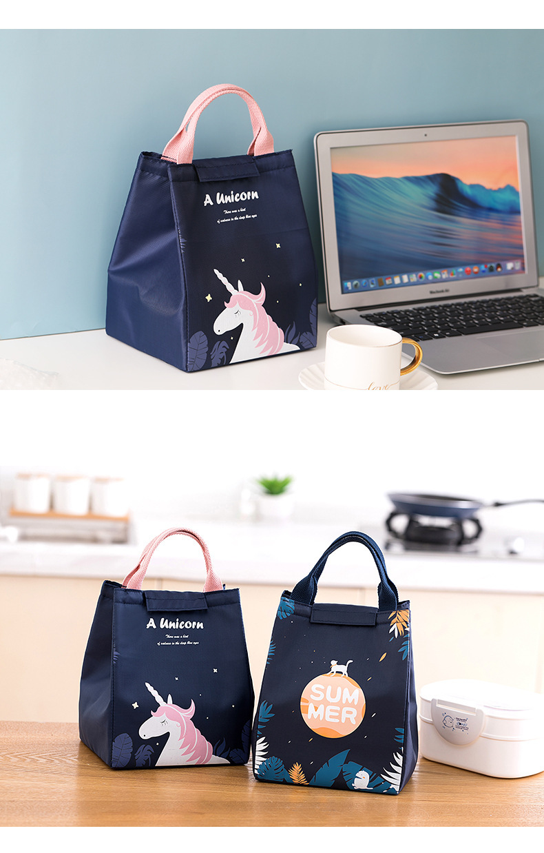 Portable Office Worker Lunch Bag Large Capacity Thermal-Insulation Thickened Lunch Bag Thickening Thermal Insulation Portable Lunch Box Insulated Bag