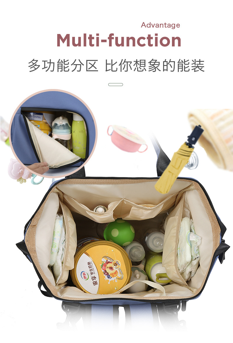 2021 New Large Capacity Backpack Baby Diaper Bag Simple Fashion Milk Insulated Bag Active Oxygen Disinfection Back Milk Mummy Bag