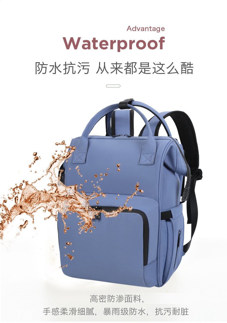 2021 New Large Capacity Backpack Baby Diaper Bag Simple Fashion Milk Insulated Bag Active Oxygen Disinfection Back Milk Mummy Bag