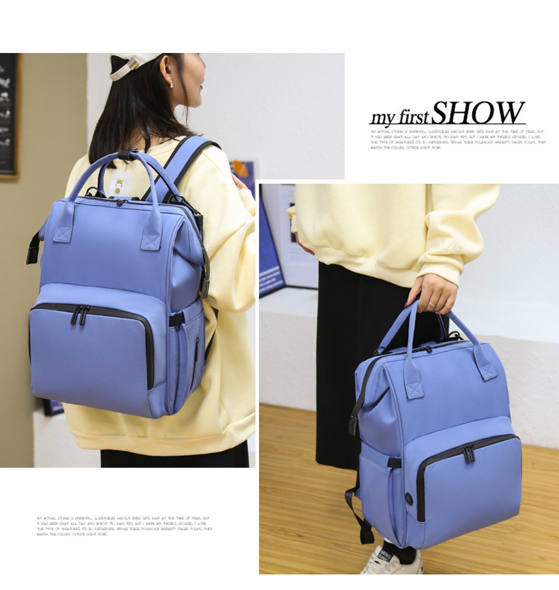 2021 New Large Capacity Backpack Baby Diaper Bag Simple Fashion Milk Insulated Bag Active Oxygen Disinfection Back Milk Mummy Bag