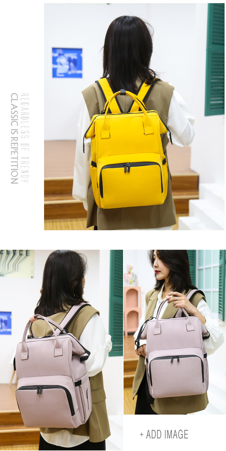 2021 New Large Capacity Backpack Baby Diaper Bag Simple Fashion Milk Insulated Bag Active Oxygen Disinfection Back Milk Mummy Bag