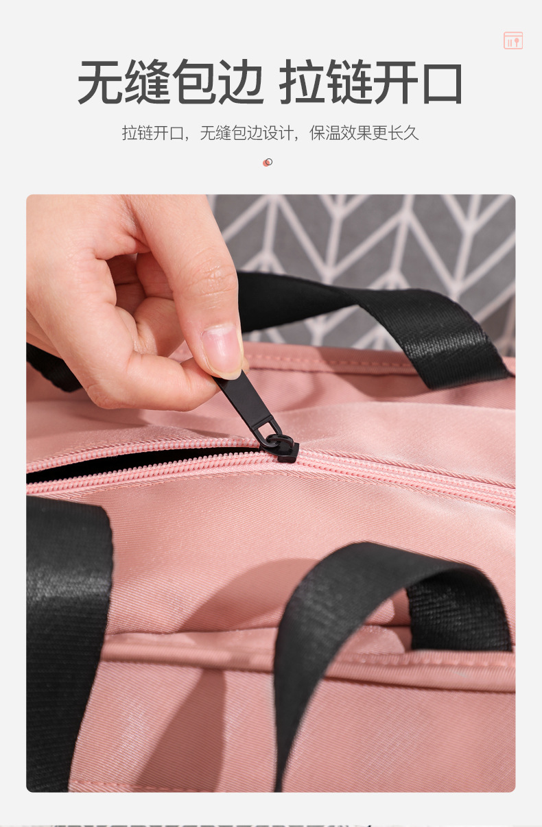 Portable Insulated Bag Solid Color Outdoor Portable Lunch Box Bag Thickened Lunch Thermal Bag Lunch Bag with Rice Handbag