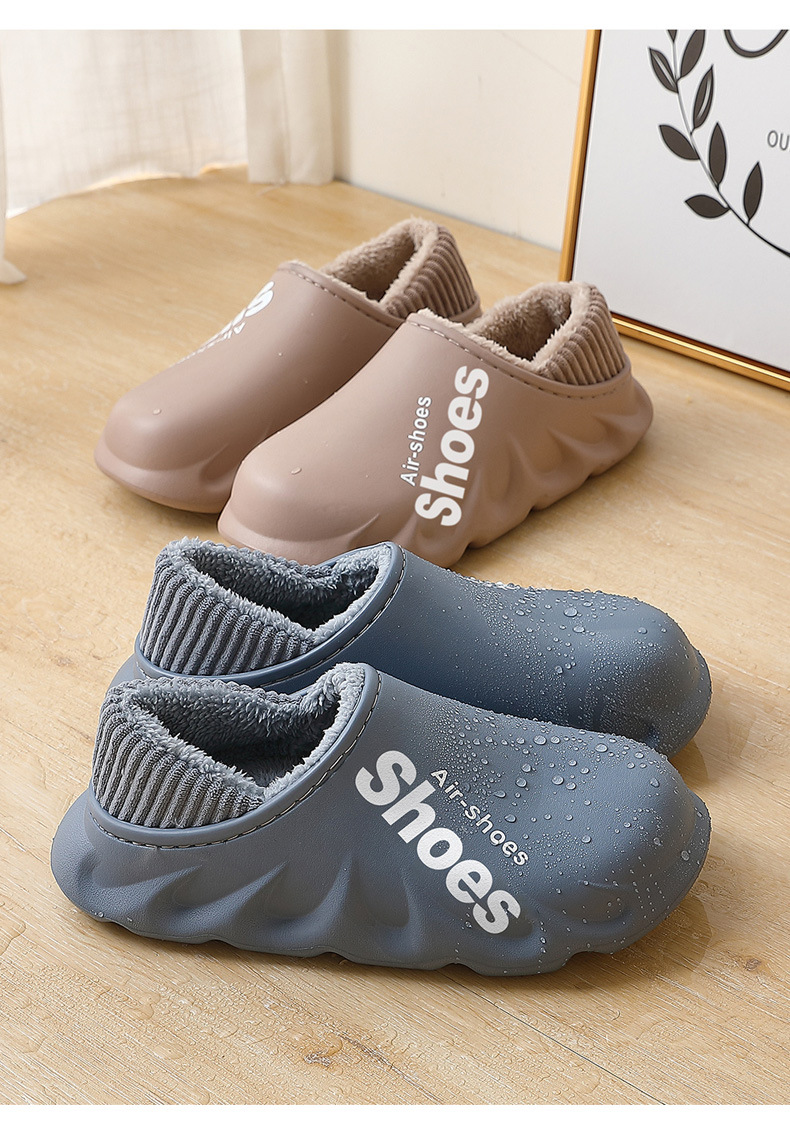 Autumn and Winter Cotton Slippers Large Size Household Eva Non-Slip Water-Proof Bag Heel Insulated Cotton-Padded Shoes Winter Bridled Outer Wear Winter