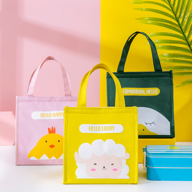 Student Lunch Box Bags for Office Workers Lunch Bag Portable Thick Aluminum Foil Insulated Refrigerated Bag Outdoor Picnic Lunch Bag