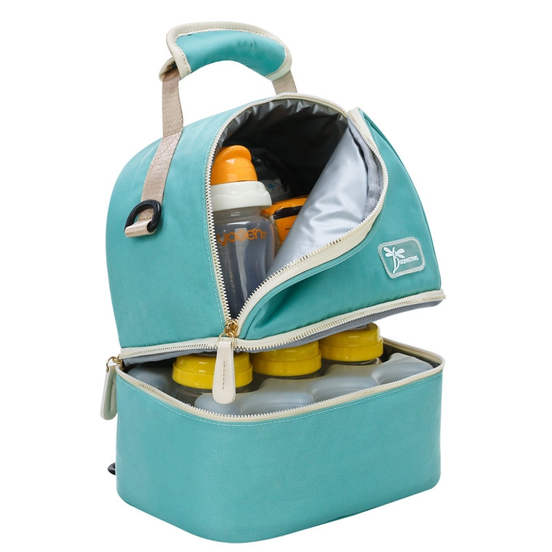Multifunctional Baby Bag Mother Going out Double Layer Milk Insulated Bag Fashion Handbags for Moms 2020 Breast Milk Preservation Backpack