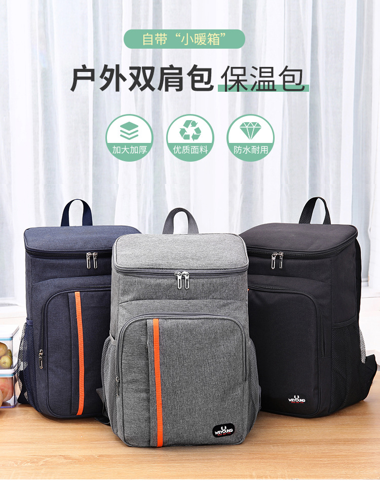 Exclusive for Cross-Border Picnic Backpack Shoulder Insulated Bag Outdoor Ice Pack Thickening Thermal Insulation Backpack Leak-Proof Picnic Bag