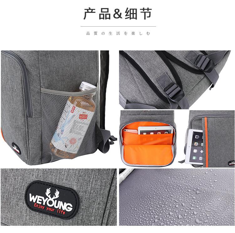 Exclusive for Cross-Border Picnic Backpack Shoulder Insulated Bag Outdoor Ice Pack Thickening Thermal Insulation Backpack Leak-Proof Picnic Bag