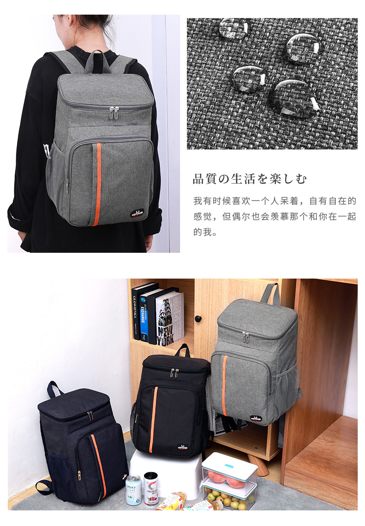 Exclusive for Cross-Border Picnic Backpack Shoulder Insulated Bag Outdoor Ice Pack Thickening Thermal Insulation Backpack Leak-Proof Picnic Bag
