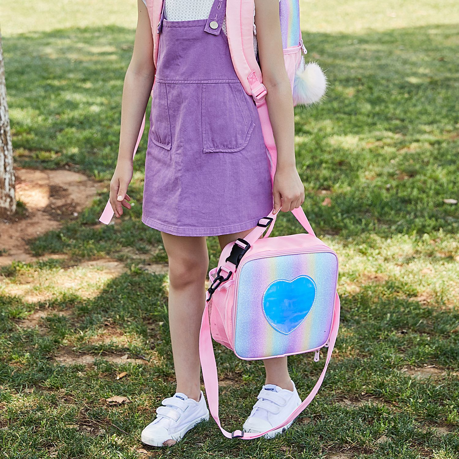 New GREAT Laser Lunch Bag Rainbow Color Insulated Lunch Bag Picnic Ice Pack Girly Simplicity One Shoulder Bag