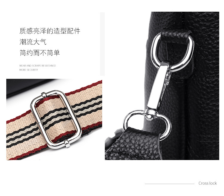 Cross-Border Genuine Leather Women's Bag Embroidery Thread Small Chanel-Style Bag Bucket Bag 2022 Trendy Fashion First Layer Leather One-Shoulder Messenger Bag