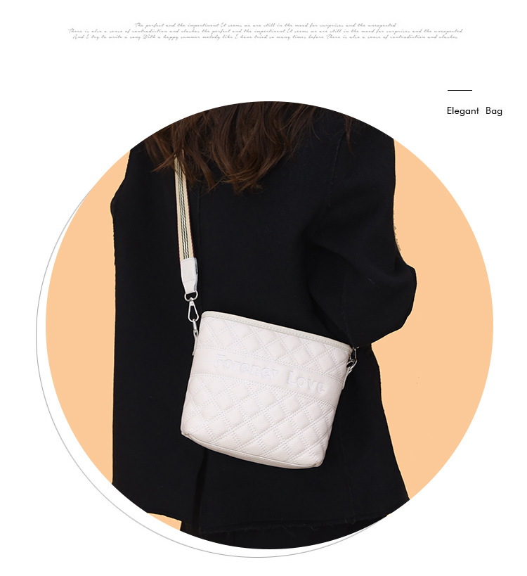 Cross-Border Genuine Leather Women's Bag Embroidery Thread Small Chanel-Style Bag Bucket Bag 2022 Trendy Fashion First Layer Leather One-Shoulder Messenger Bag