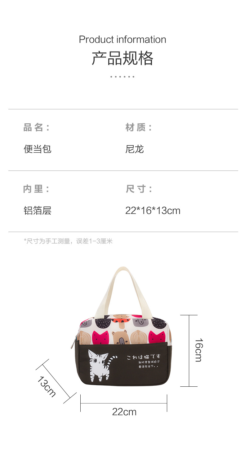 Amazon Foreign Trade Thermal Insulated Lunch Bag Portable Outdoor Picnic Lunch Bag Thick Aluminum Foil Ice Pack Lunch Box Bag Customization