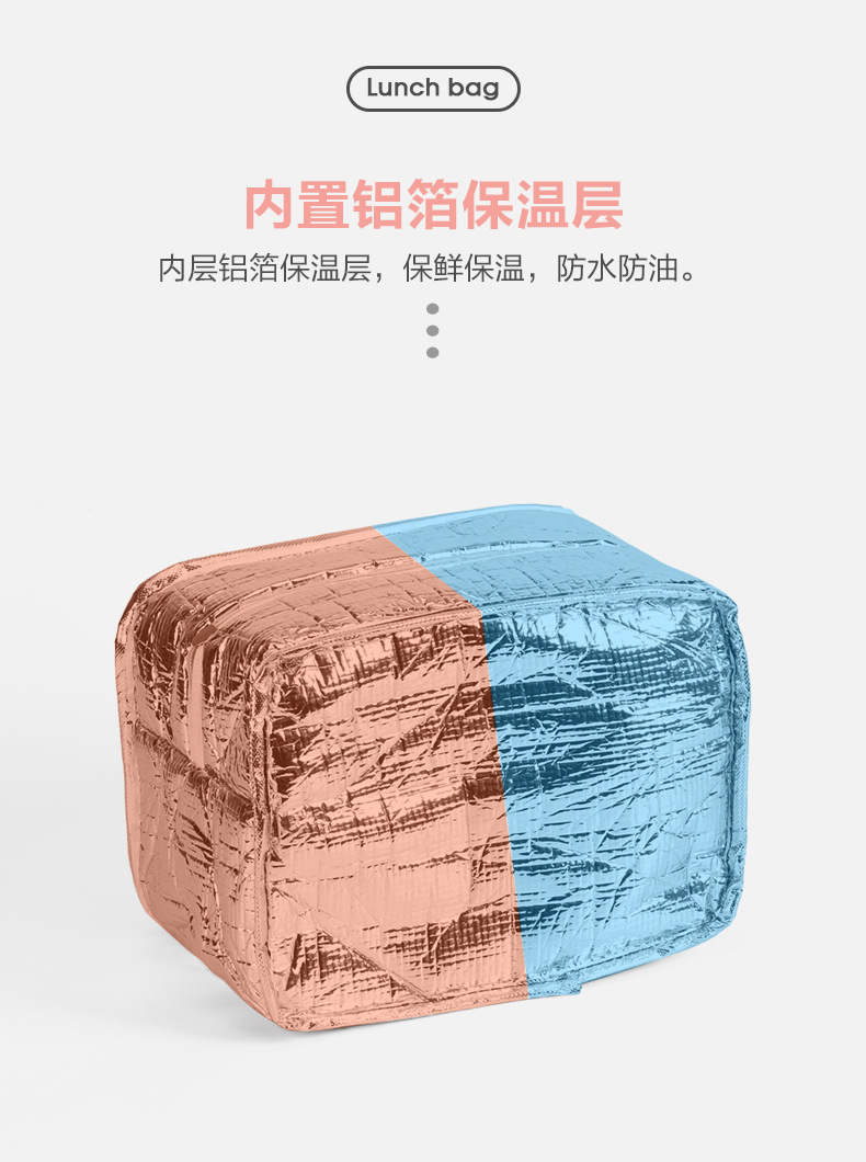 Amazon Foreign Trade Thermal Insulated Lunch Bag Portable Outdoor Picnic Lunch Bag Thick Aluminum Foil Ice Pack Lunch Box Bag Customization