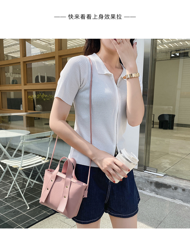 Handbags 2020 Summer Autumn New Style Korean Style Rivet Solid Color Portable Pu Bucket Bag Shoulder Crossbody Small Bag Handbags 2020 Summer Autumn New Style Korean Style Rivet Solid Color Portable Pu Bucket Bag Shoulder Crossbody Small Bag