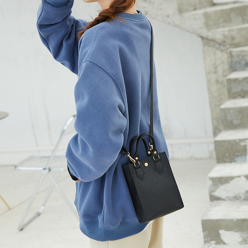 Women&#039;s Bag 2021 New Lychee Pattern Portable Crossbody Small Bucket Bag Leisure Phone Bag One Piece Dropshipping Foreign Trade Small Bag