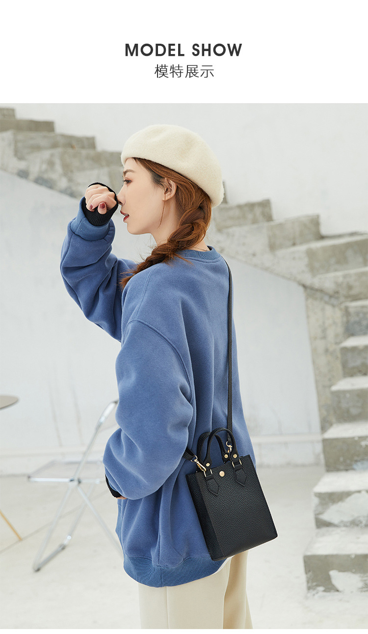 Women's Bag 2021 New Lychee Pattern Portable Crossbody Small Bucket Bag Leisure Phone Bag One Piece Dropshipping Foreign Trade Small Bag