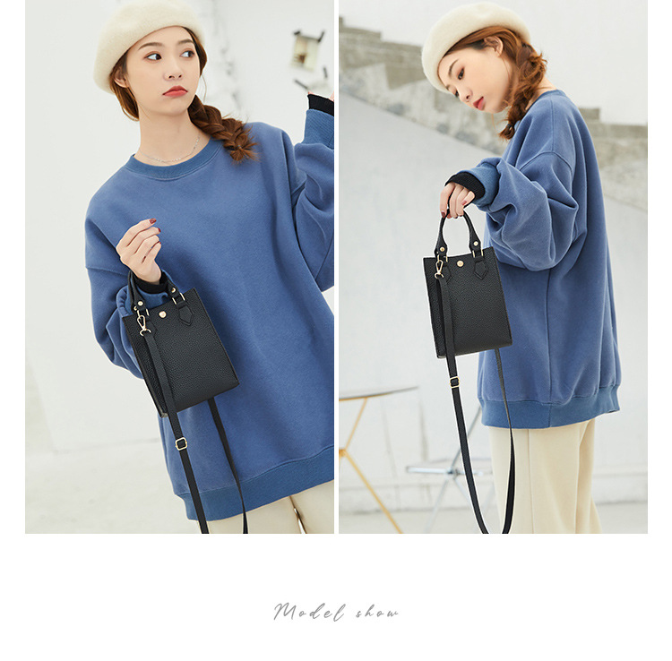 Women's Bag 2021 New Lychee Pattern Portable Crossbody Small Bucket Bag Leisure Phone Bag One Piece Dropshipping Foreign Trade Small Bag