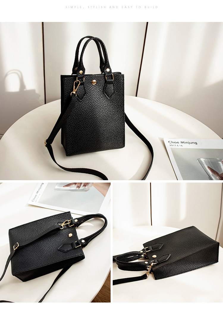 Women's Bag 2021 New Lychee Pattern Portable Crossbody Small Bucket Bag Leisure Phone Bag One Piece Dropshipping Foreign Trade Small Bag