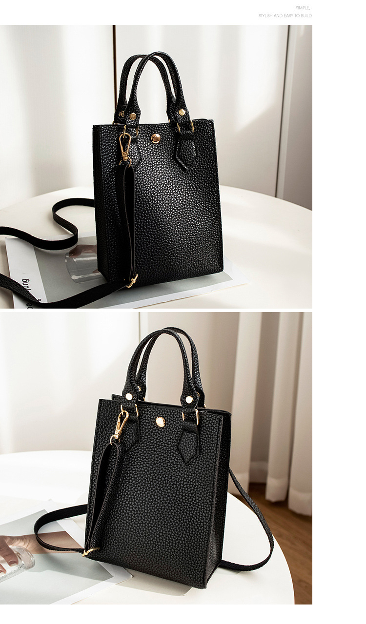Women's Bag 2021 New Lychee Pattern Portable Crossbody Small Bucket Bag Leisure Phone Bag One Piece Dropshipping Foreign Trade Small Bag