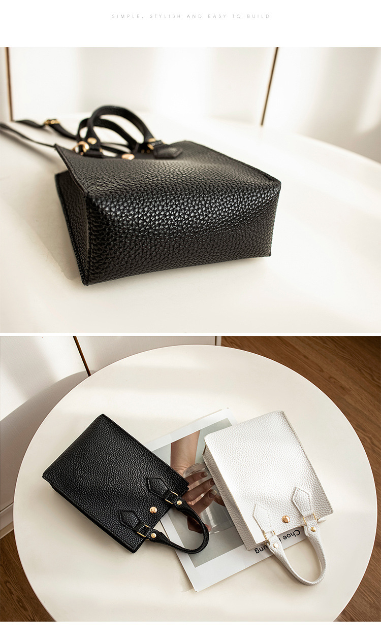 Women's Bag 2021 New Lychee Pattern Portable Crossbody Small Bucket Bag Leisure Phone Bag One Piece Dropshipping Foreign Trade Small Bag
