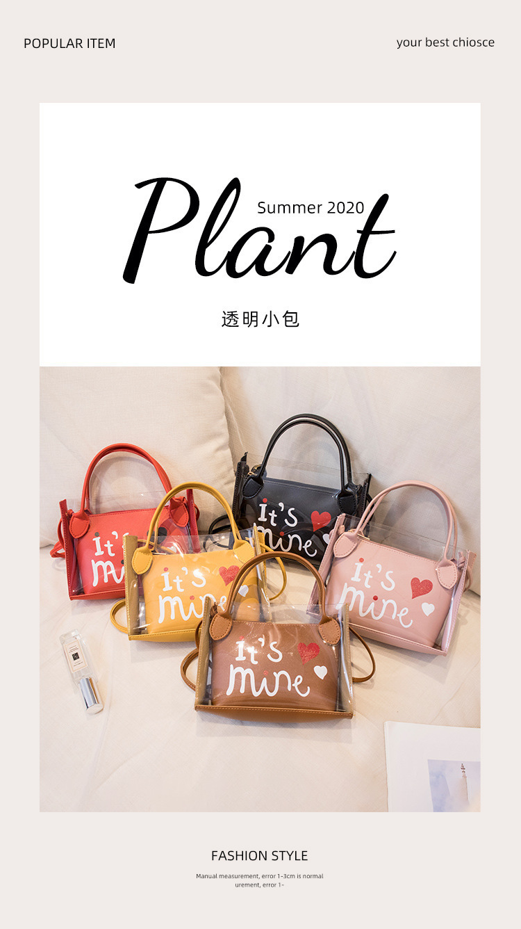Women's Foreign Trade Bags 2021 Summer Autumn New Style Korean Style Trendy Printing Transparent Son Mother Bag Shoulder Crossbody Portable Bucket Bag