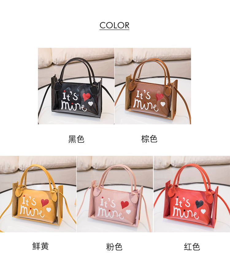 Women's Foreign Trade Bags 2021 Summer Autumn New Style Korean Style Trendy Printing Transparent Son Mother Bag Shoulder Crossbody Portable Bucket Bag