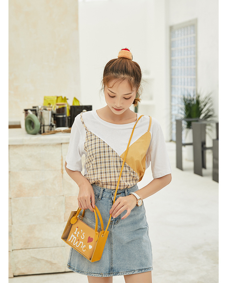 Women's Foreign Trade Bags 2021 Summer Autumn New Style Korean Style Trendy Printing Transparent Son Mother Bag Shoulder Crossbody Portable Bucket Bag