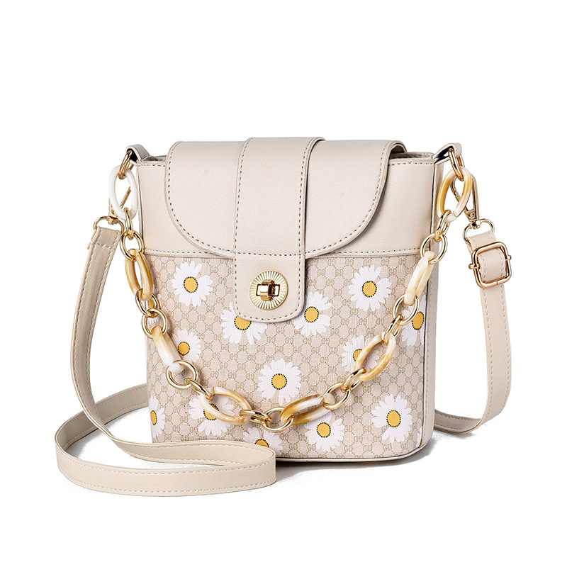 Daisy Ins Hot Net Red Solid Color Crossbody Bag Fashion Women&#039;s Handbag Bucket Bag Sweet Lady Style