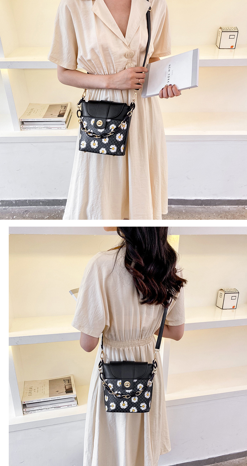 Daisy Ins Hot Net Red Solid Color Crossbody Bag Fashion Women's Handbag Bucket Bag Sweet Lady Style