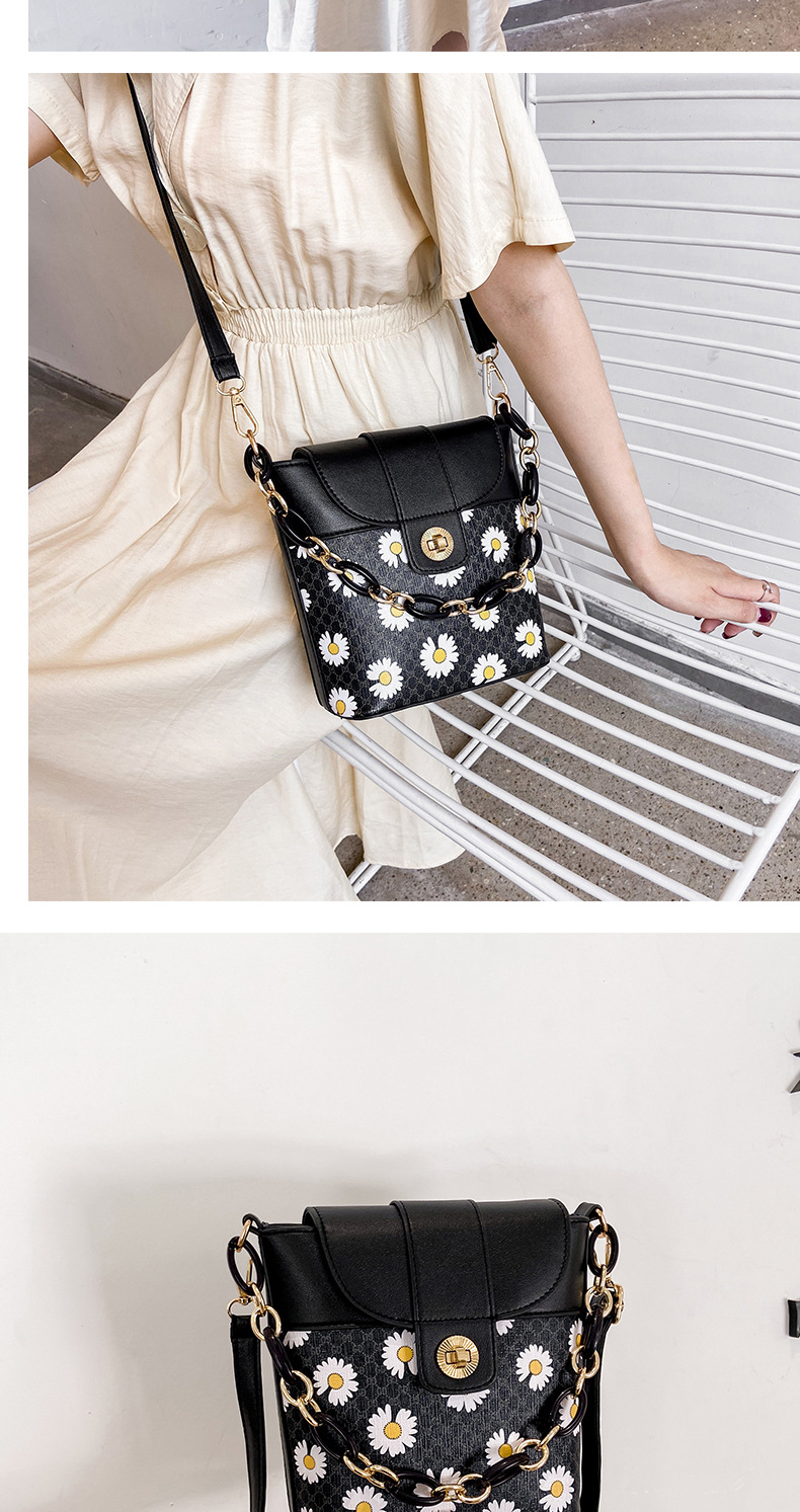 Daisy Ins Hot Net Red Solid Color Crossbody Bag Fashion Women's Handbag Bucket Bag Sweet Lady Style