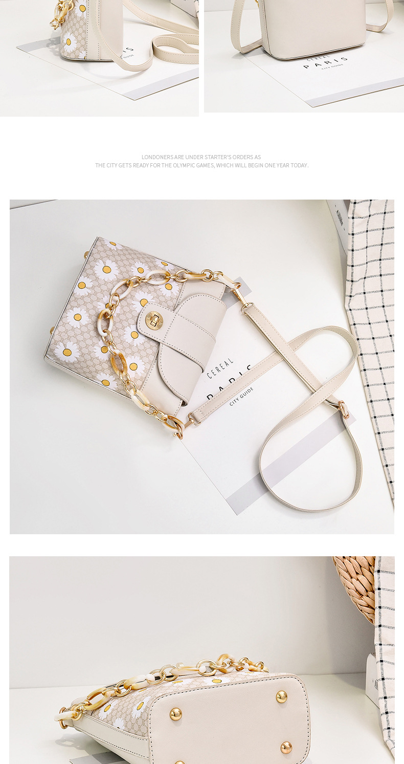 Daisy Ins Hot Net Red Solid Color Crossbody Bag Fashion Women's Handbag Bucket Bag Sweet Lady Style