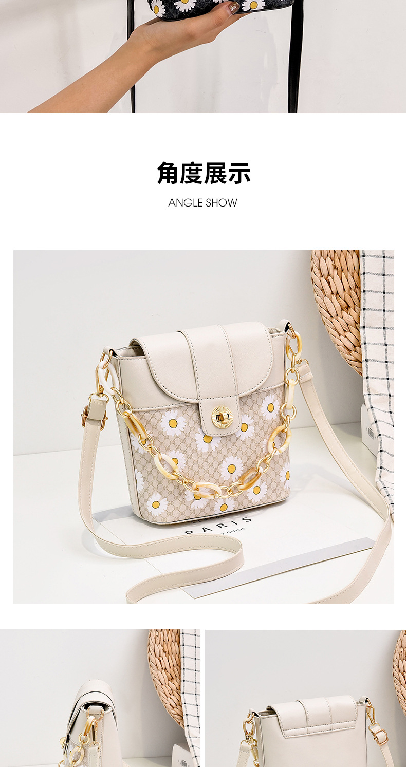 Daisy Ins Hot Net Red Solid Color Crossbody Bag Fashion Women's Handbag Bucket Bag Sweet Lady Style