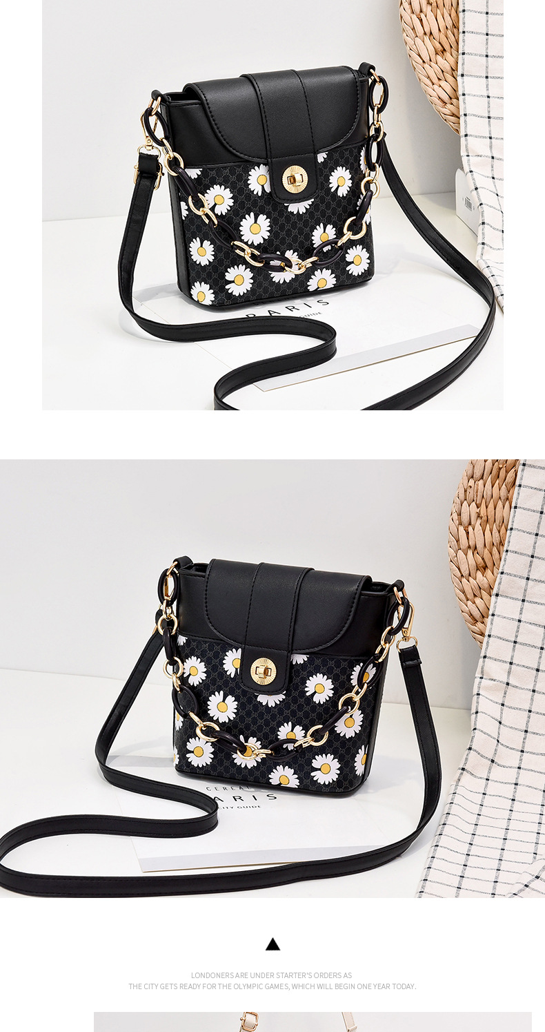 Daisy Ins Hot Net Red Solid Color Crossbody Bag Fashion Women's Handbag Bucket Bag Sweet Lady Style