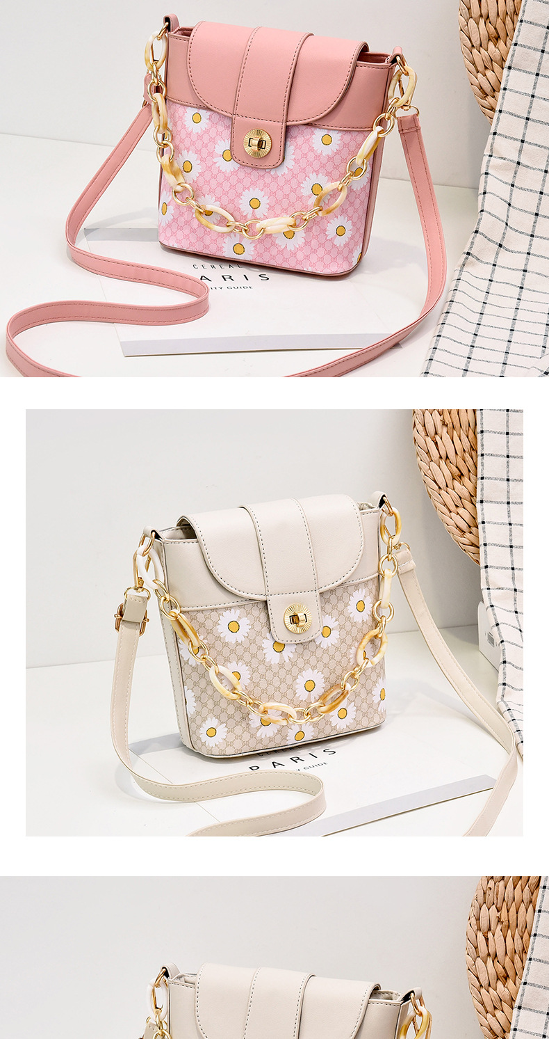 Daisy Ins Hot Net Red Solid Color Crossbody Bag Fashion Women's Handbag Bucket Bag Sweet Lady Style