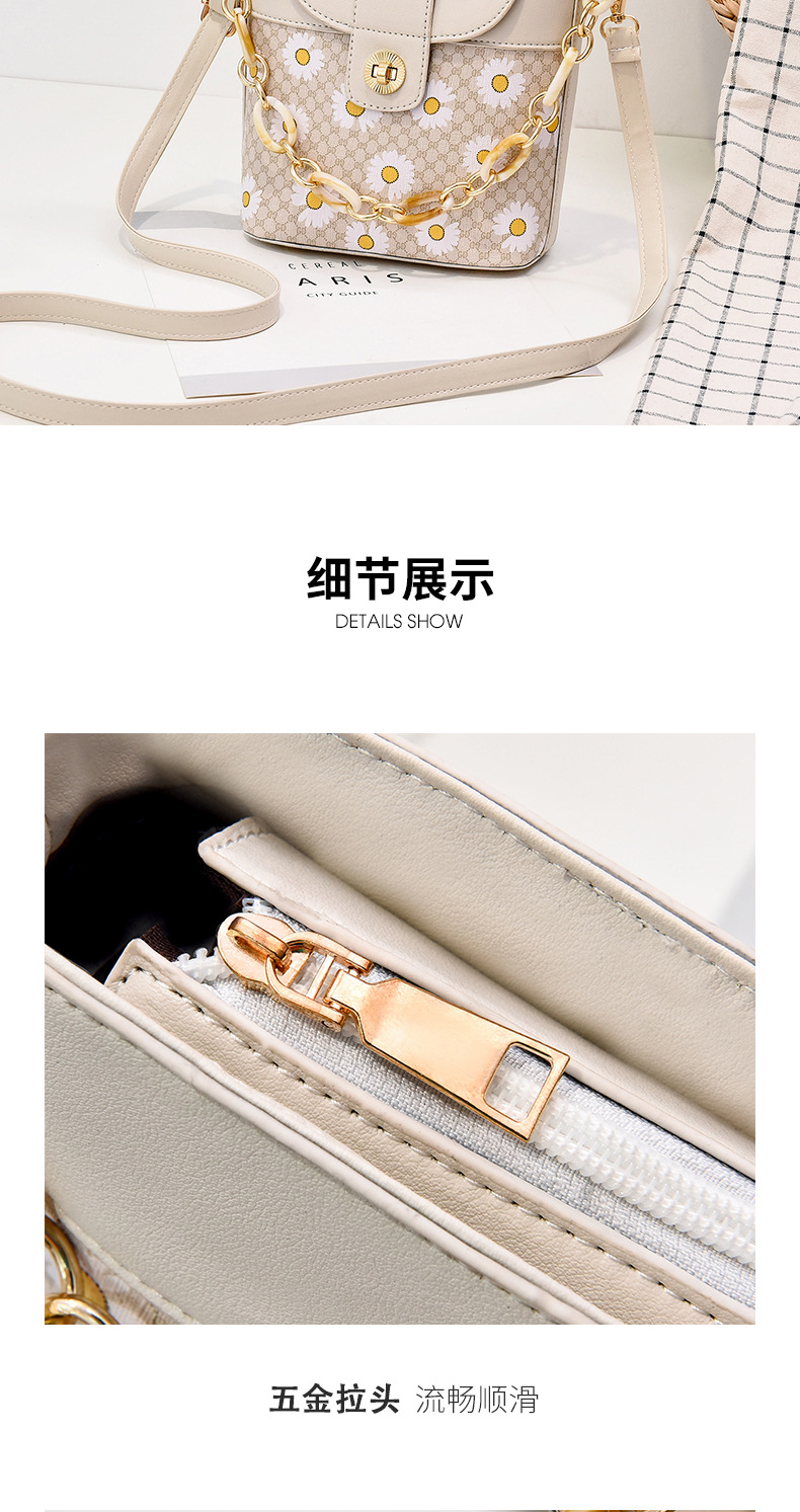 Daisy Ins Hot Net Red Solid Color Crossbody Bag Fashion Women's Handbag Bucket Bag Sweet Lady Style